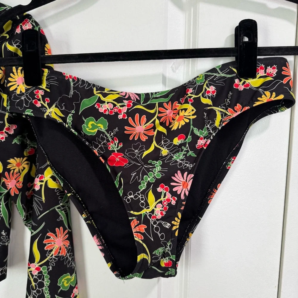 Kate Spade Rooftop Garden Cropped Long Sleeve Rash Guard Top & Bikini Bottom M - Picture 8 of 11